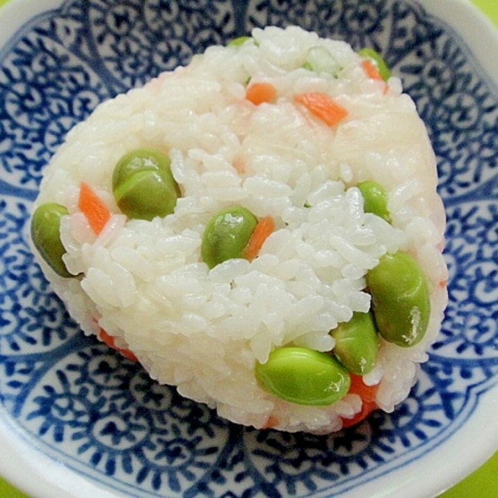 なますと茶豆の酢飯おにぎり